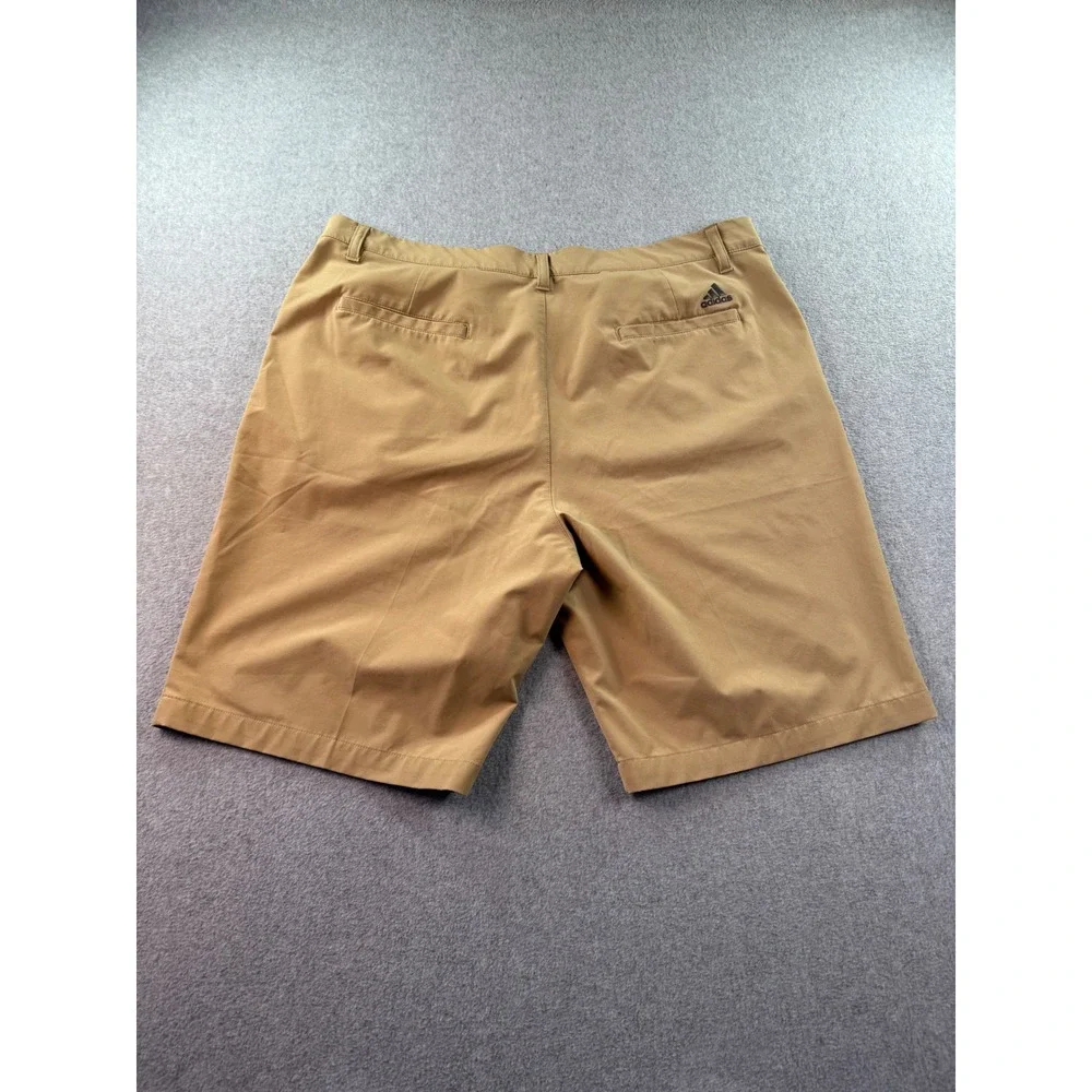 Adidas Primegreen Mens Golf Shorts Tan Khaki Flat Front GU0439‎ Size 38